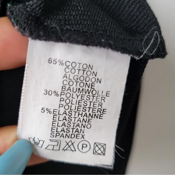 BULGARIAN Overall Grafic Dress Black with Lettering in White Size Medium - Picture 7 of 12